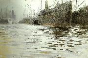 Anders Zorn i hamburgs hamn Spain oil painting artist